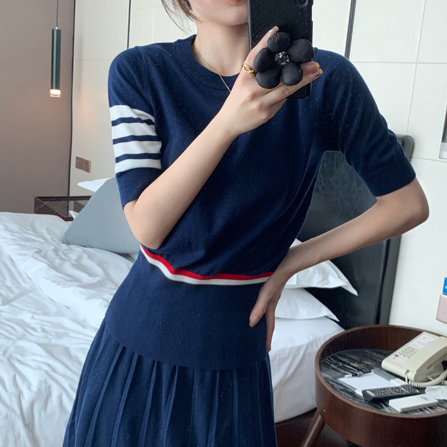 2025 Knitted skirt suit