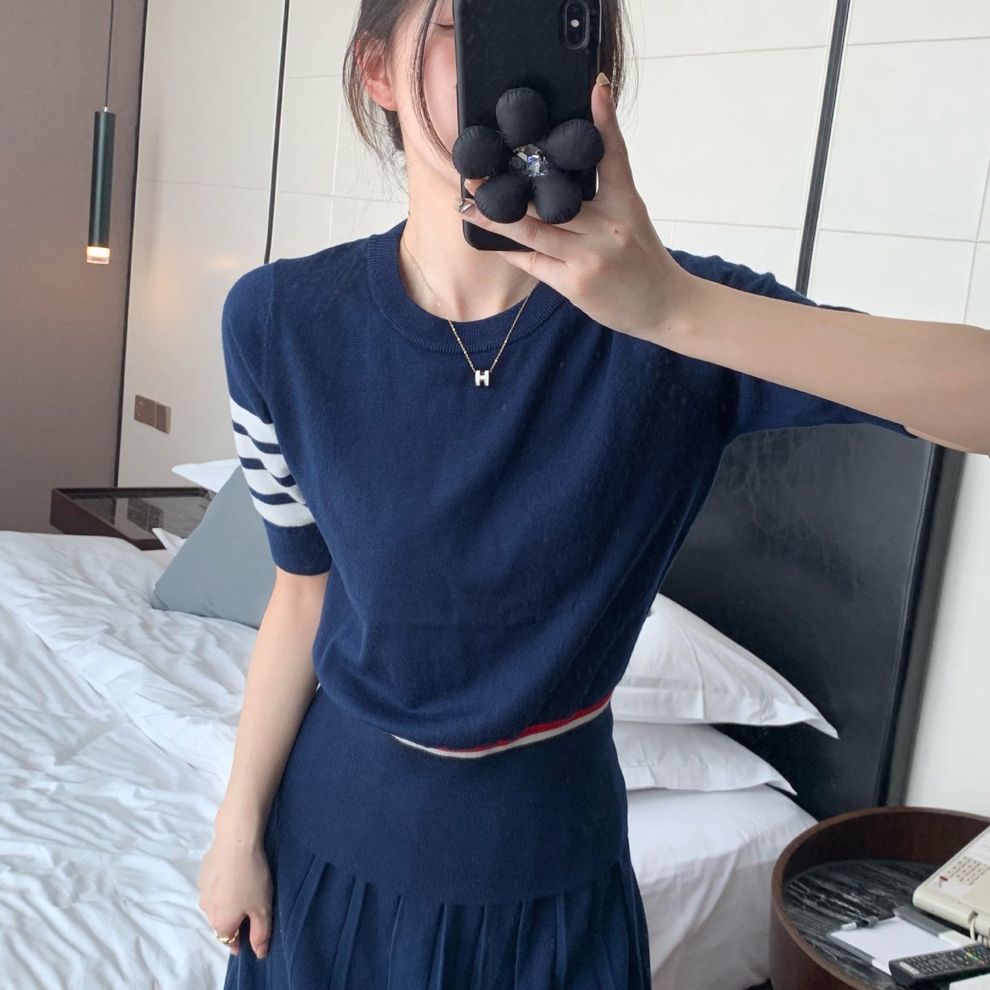 2025 Knitted skirt suit