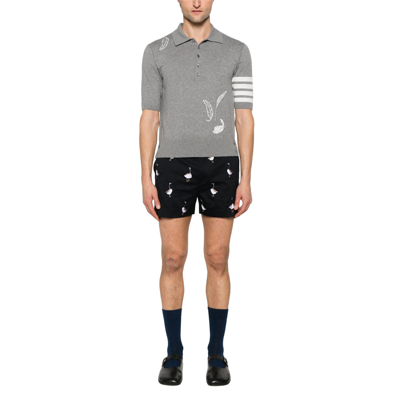 2025 Feather Leaf Knitted POLO Shirt