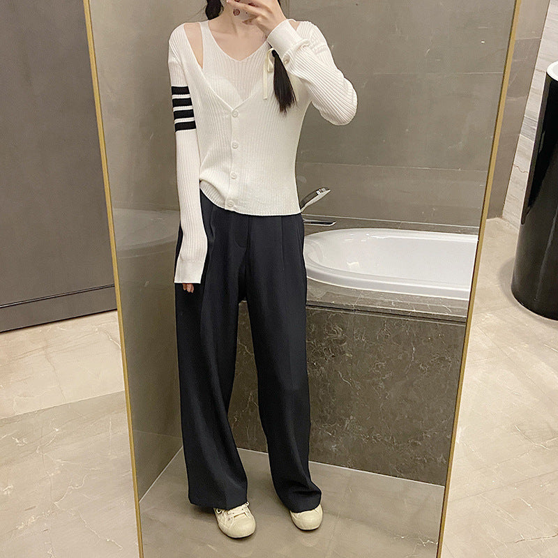 2025 Fake two piece sweater