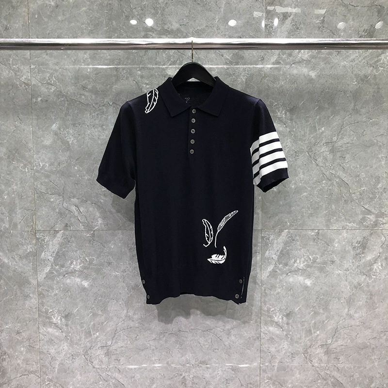 2025 Feather Leaf Knitted POLO Shirt