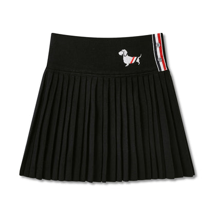 2025 Puppy Knitted Pleated Skirt