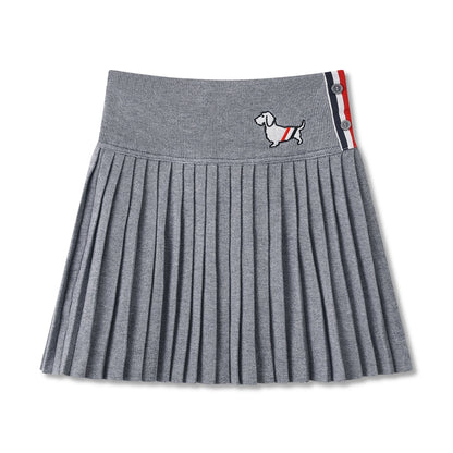 2025 Puppy Knitted Pleated Skirt