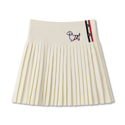 2025 Puppy Knitted Pleated Skirt