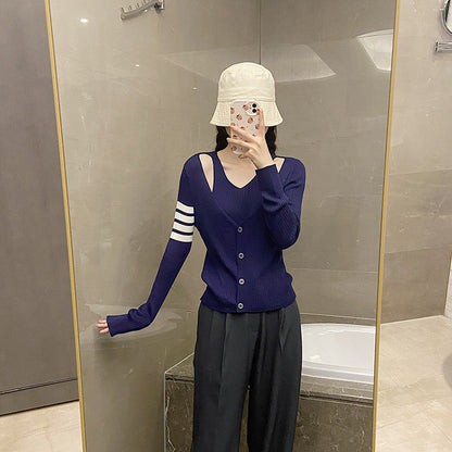 2025 Fake two piece sweater
