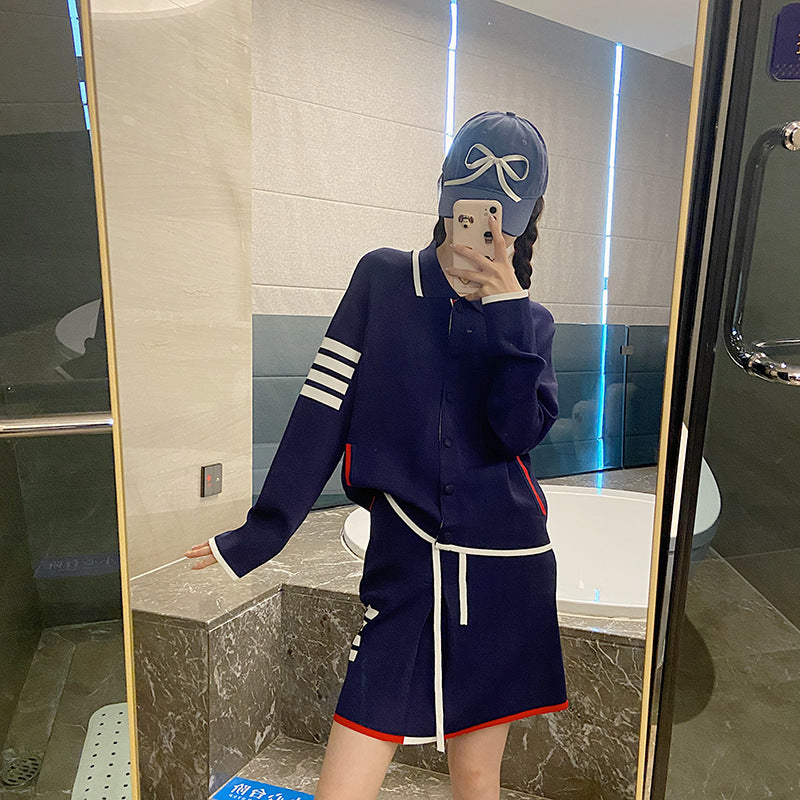 2025 Knitted skirt suit