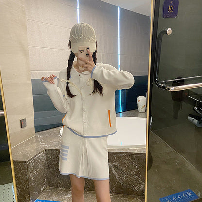 2025 Knitted skirt suit