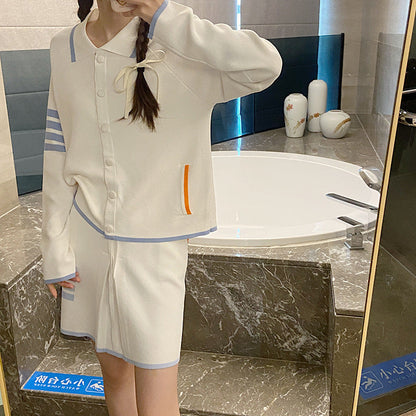 2025 Knitted skirt suit