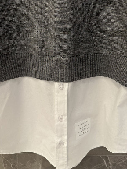 2025 Fake two piece sweater