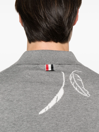 2025  Feather Leaf Knitted POLO Shirt