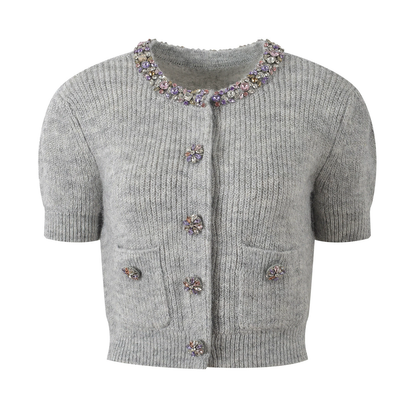 2025 Beaded Knit Short-Sleeve T-Shirt